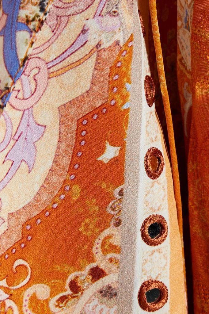 商品Camilla|Jacquard-paneled embellished printed silk crepe de chine mini dress,价格¥1040,第2张图片详细描述