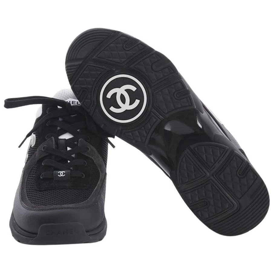 商品[国内直发] Chanel|香奈儿 网布皮革 圆头系带 透气 低帮 生活休闲鞋运动鞋 男款 黑色,价格¥18446,第6张图片详细描述
