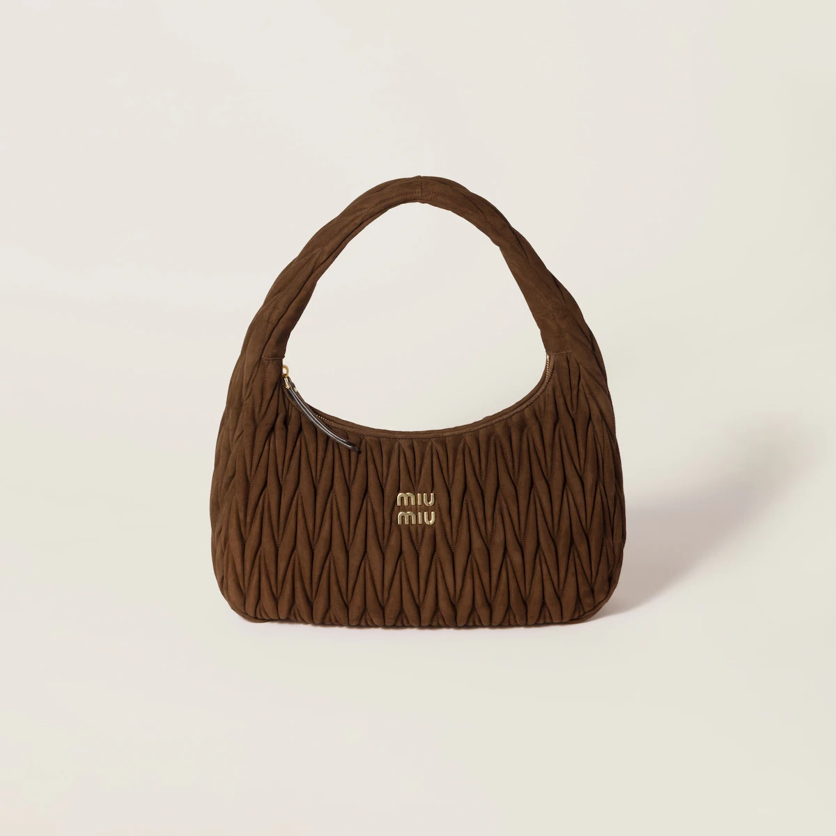 商品Miu Miu|【预售】 缪缪 25春夏 女士 手提包 Sac Wander en suède matelassé 5BC183_AB7O_F0324_V_OOH,价格¥26237,第1张图片