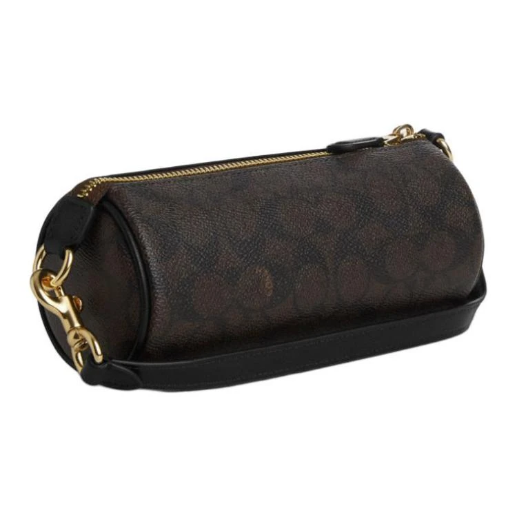 商品[国内直发] Coach|蔻驰 20 品牌徽标拉链开合 PVC配皮 手提单肩包 小号 女款 深棕色,价格¥934,第3张图片详细描述