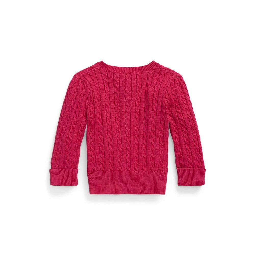 商品Ralph Lauren|Baby Girls Mini Cable Cotton Long Sleeve Cardigan,价格¥187,第2张图片详细描述
