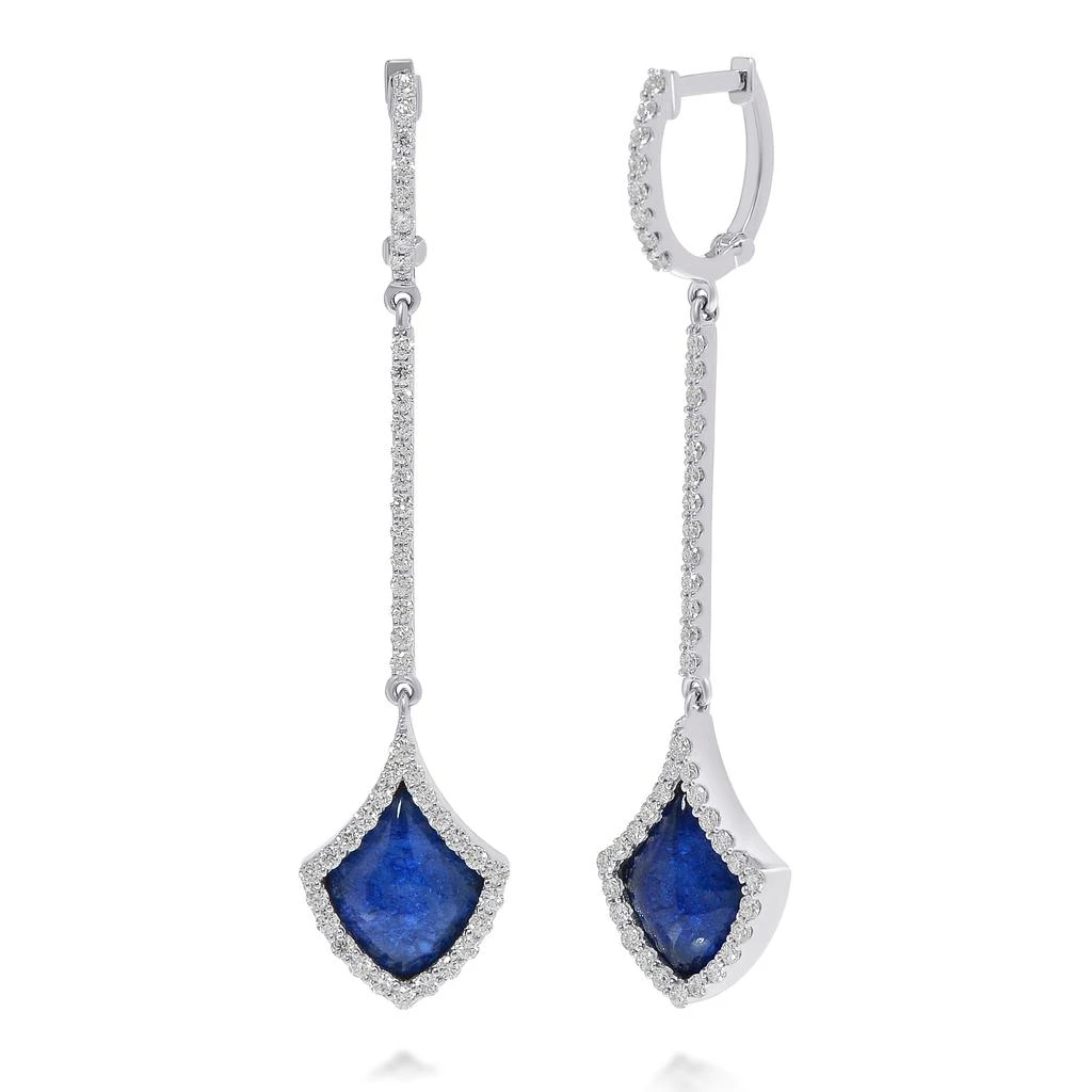 商品Roberto Coin|Roberto Coin Art Deco 18K White Gold, Sapphire 3.35ct.tw., Diamond 0.65ct. tw. and Mother of Pearl 3.35mm Drop Earrings 8882010AWERJ,价格¥23305,第3张图片详细描述