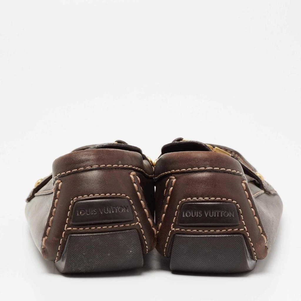 商品[二手商品] Louis Vuitton|Louis Vuitton Dark Brown Leather Monte Carlo Slip On Loafers Size 41,价格�¥3019,第5张图片详细描述