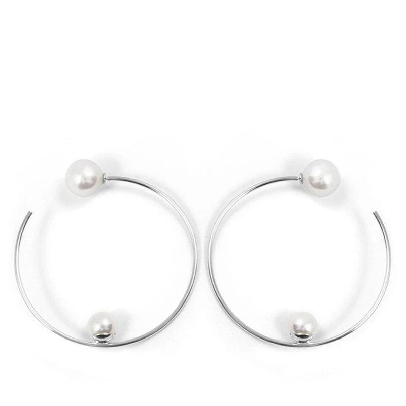 商品Joomi Lim|Large Hoop Earrings w/ Affixed Pearls & Pearls Back,价格¥1268,第1张图片