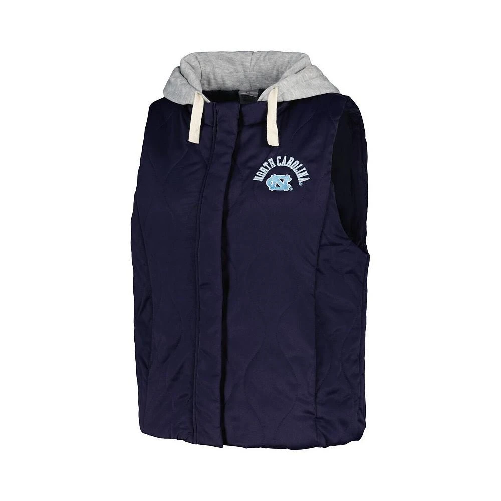 商品Gameday Couture|Women's Navy North Carolina Tar Heels Headliner Full-Snap Hooded Puffer Vest,价格¥485,第3张图片详细描述