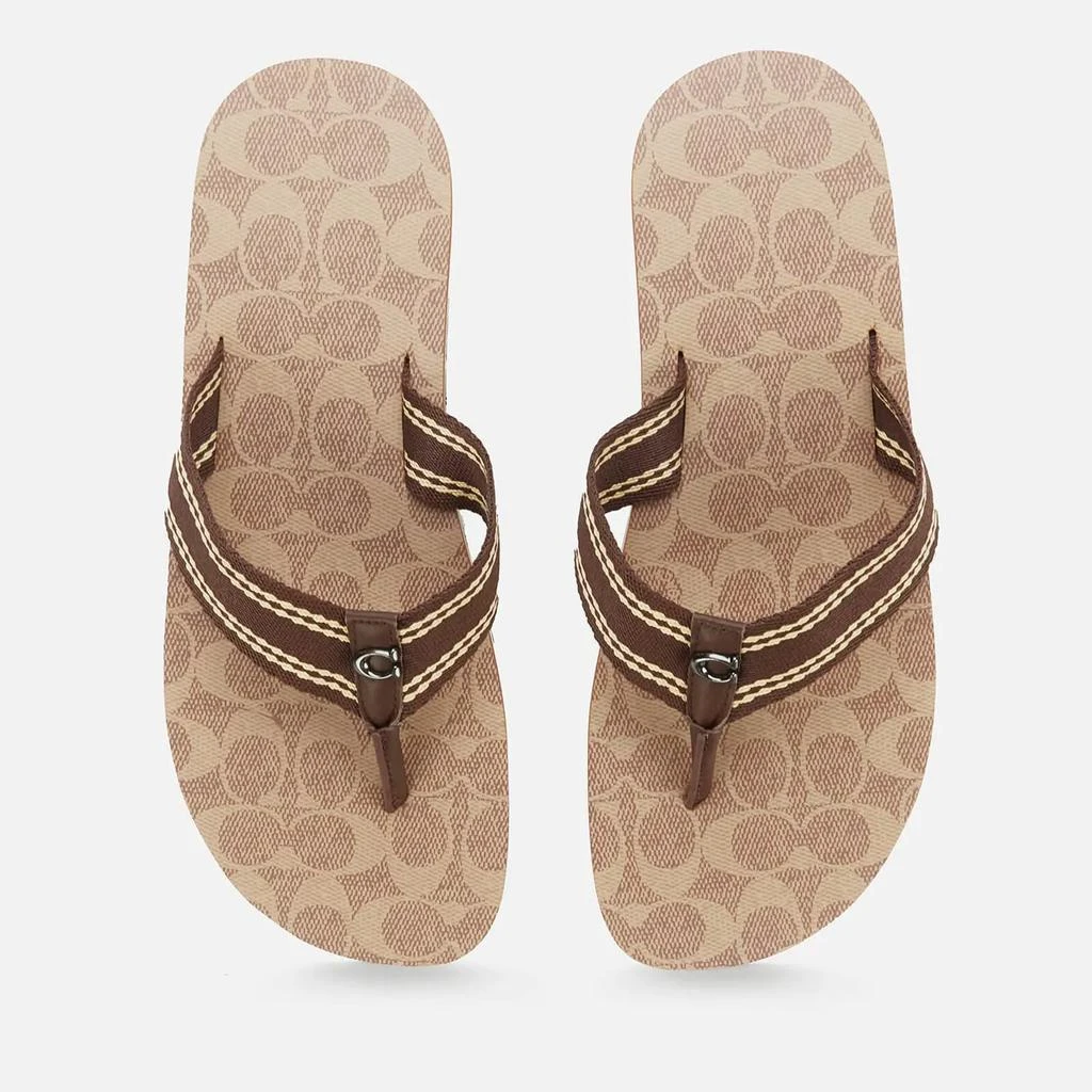 商品Coach|Coach Men's Leather Signature Flip Flops,价格¥345,第2张图片详细描述