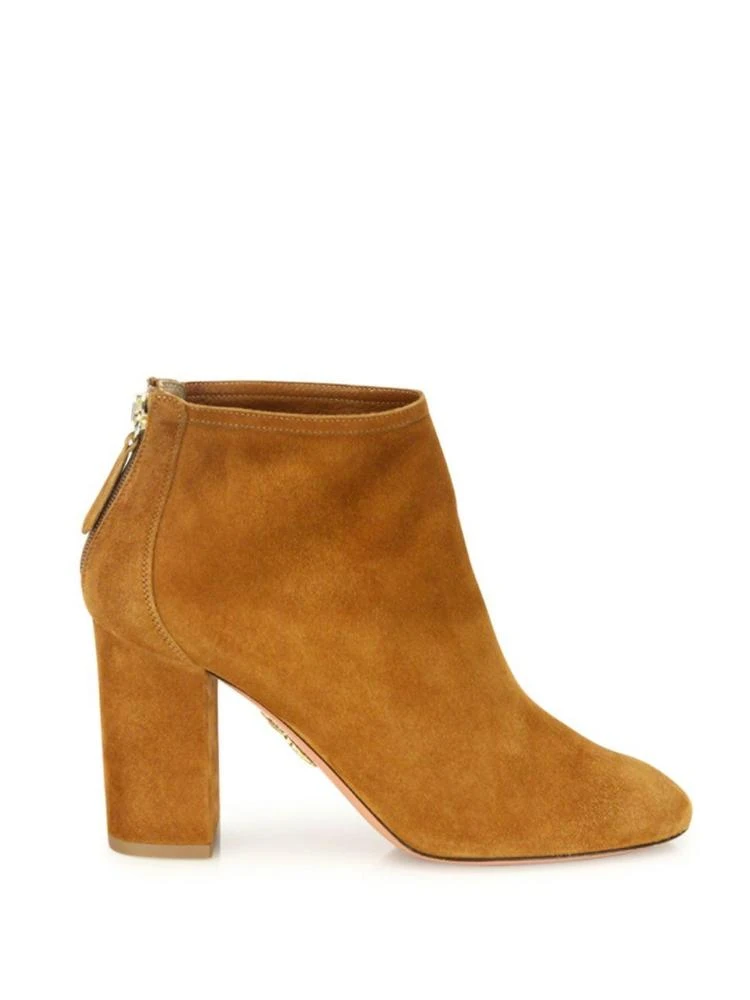 商品Aquazzura|Downtown Suede Block Heel Booties,价格¥1789,第5张图片详细描述