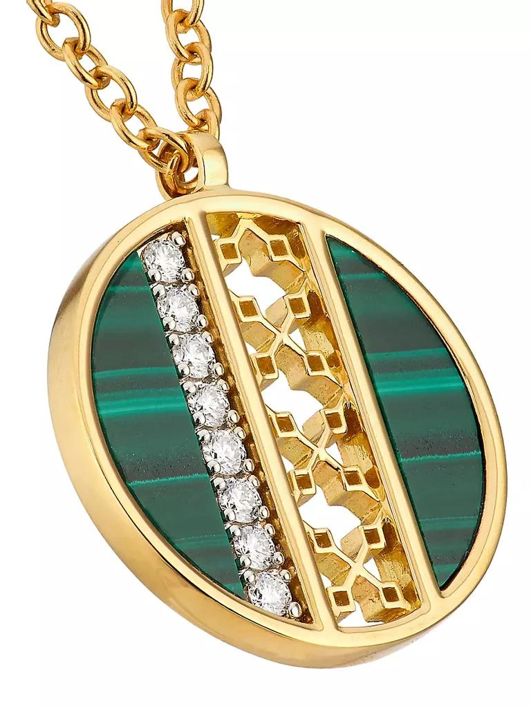 商品Birks|Dare To Dream 18K Yellow Gold, Malachite &amp; 0.14 TCW Diamond Pendant Necklace,价格¥21356,第3张图片详细描述