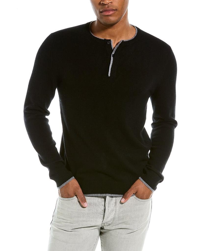 Qi | Qi Cashmere Contrast Trim Cashmere Henley Sweater 938.82元 商品图片