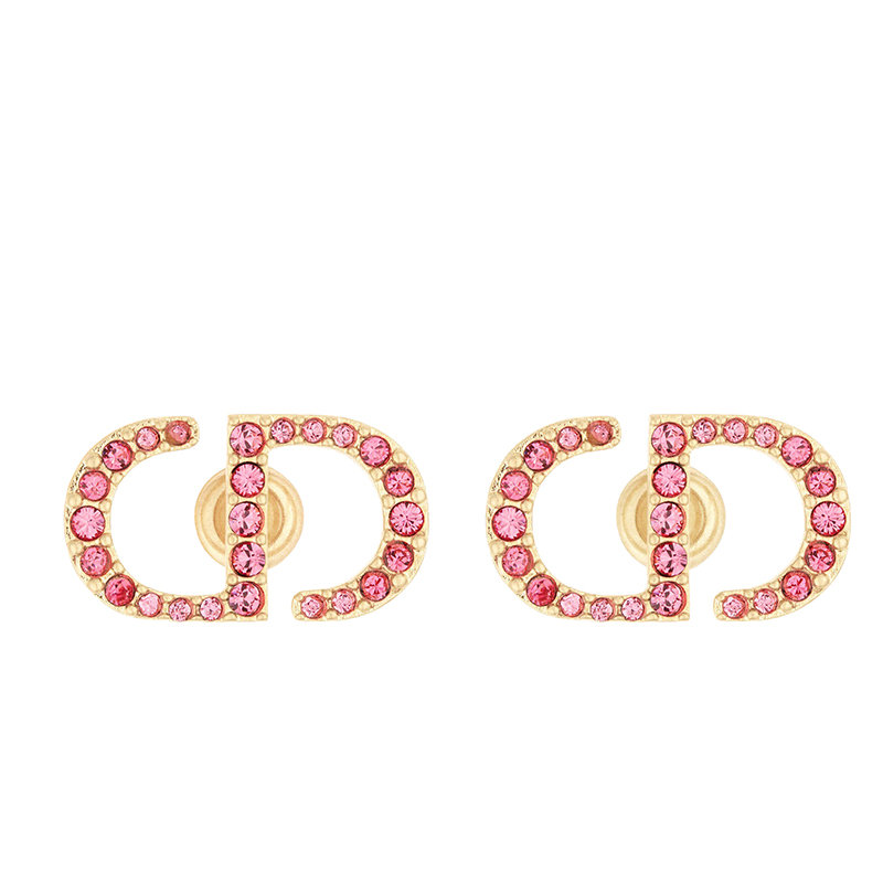 【预售3-7天】Dior/迪奥 22春夏新款PETIT CD系列 女士金色饰面金属淡粉色透明水晶按扣耳钉 E1742PTCCY_D324商品第1张图片规格展示