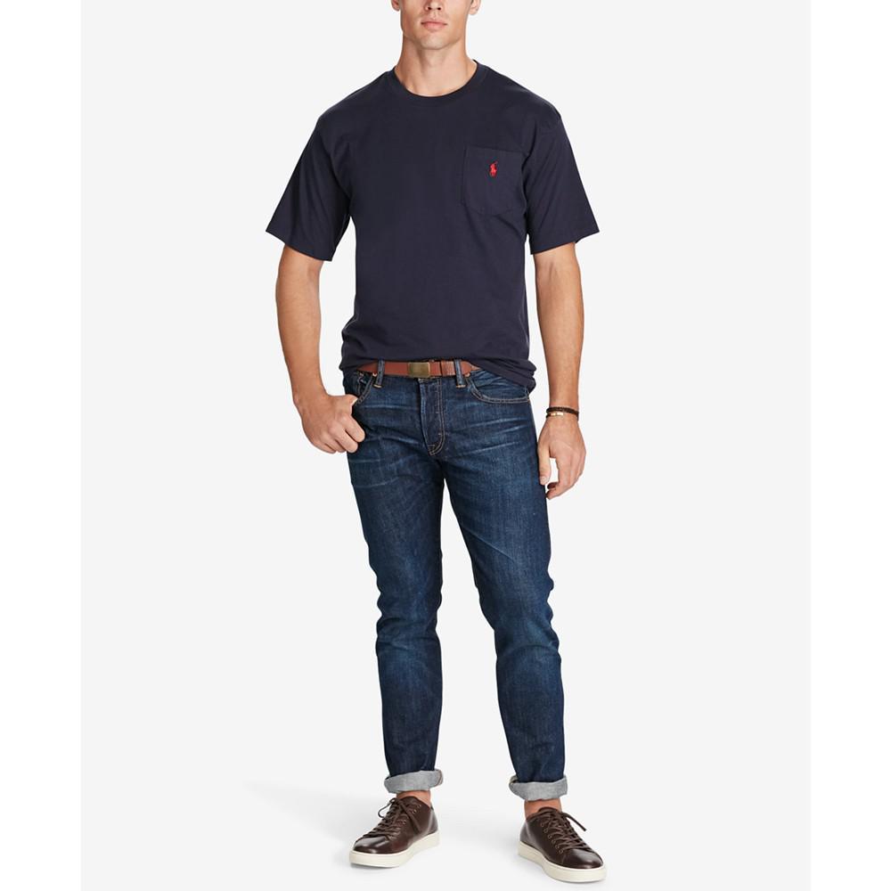 商品Ralph Lauren|Men's Big & Tall Crew-Neck Pocket T-Shirt,价格¥410,第5张图片详细描述