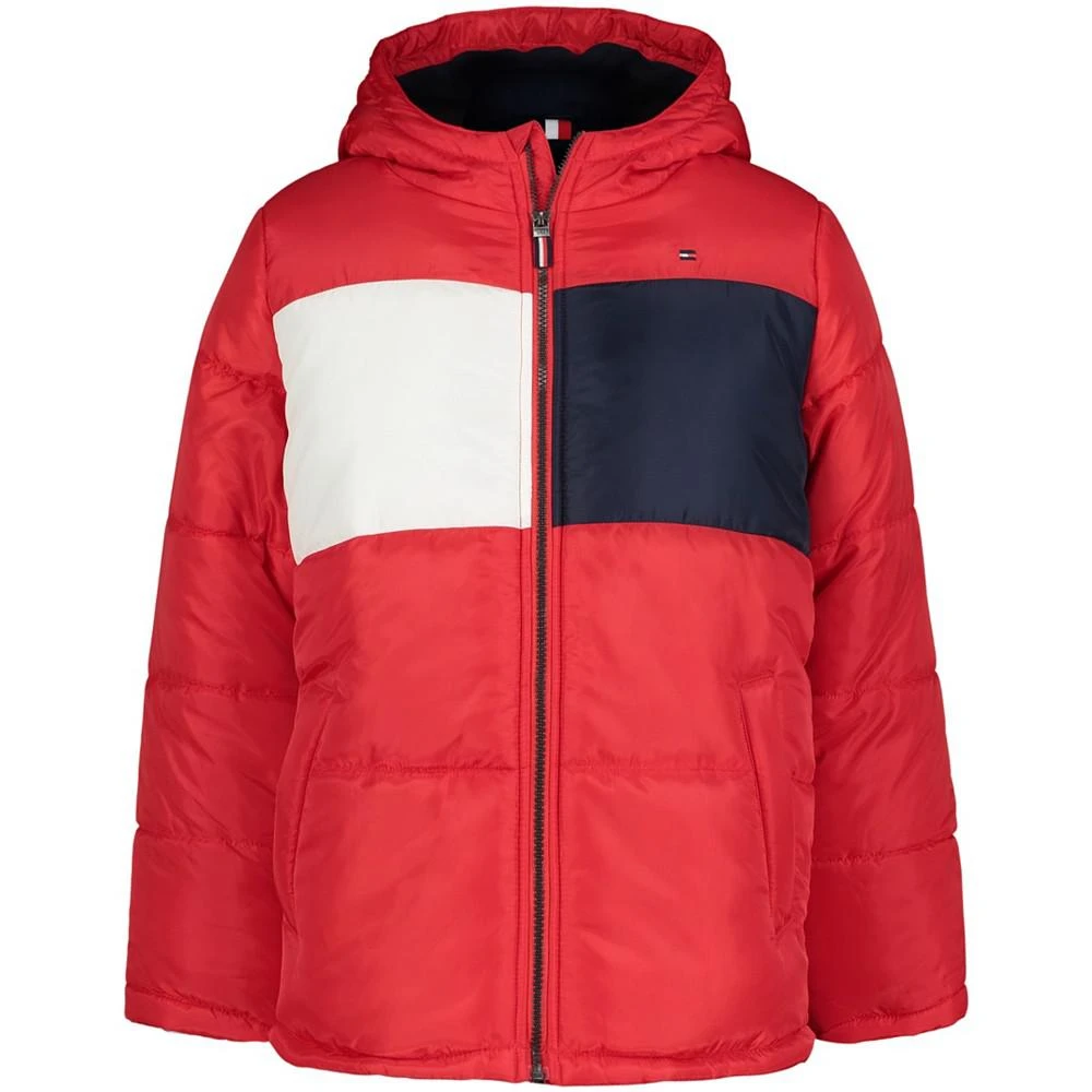 商品Tommy Hilfiger|Toddler and Little Boys Pieced Puffer Jacket,价格¥152,第1张图片