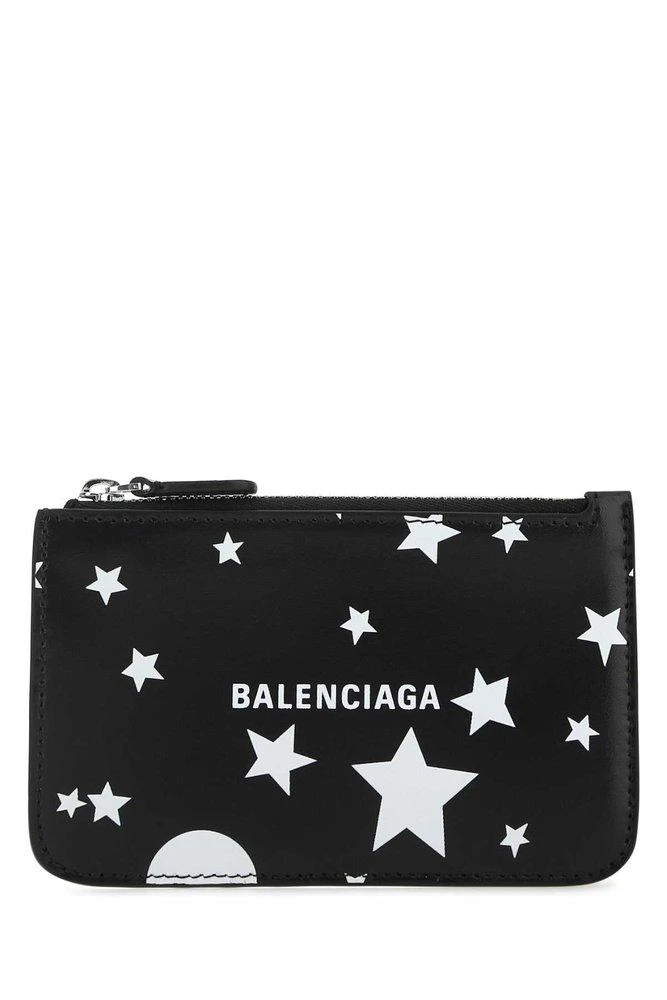 商品Balenciaga|Balenciaga Logo Printed Zip-Up Cardholder,价格¥1503,第1张图片