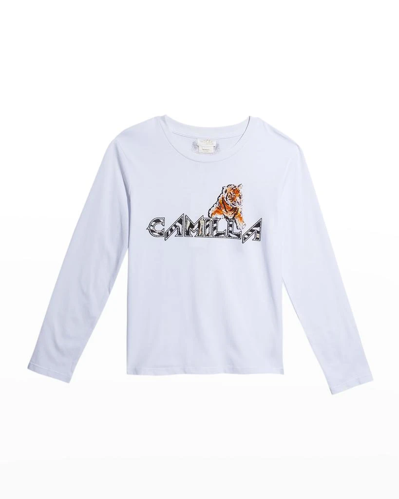 商品Camilla|Girl's Graphic Tiger Logo-Print Top, Size 12-14,价格¥301,第1张图片