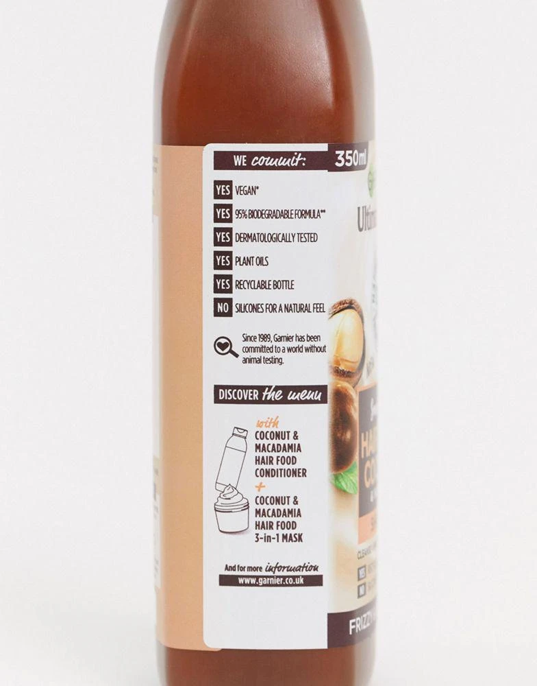 商品Garnier|Garnier Ultimate Blends Smoothing Hair Food Coconut Shampoo For Frizzy Hair 350ml,价格¥58,第4张图片详细描述