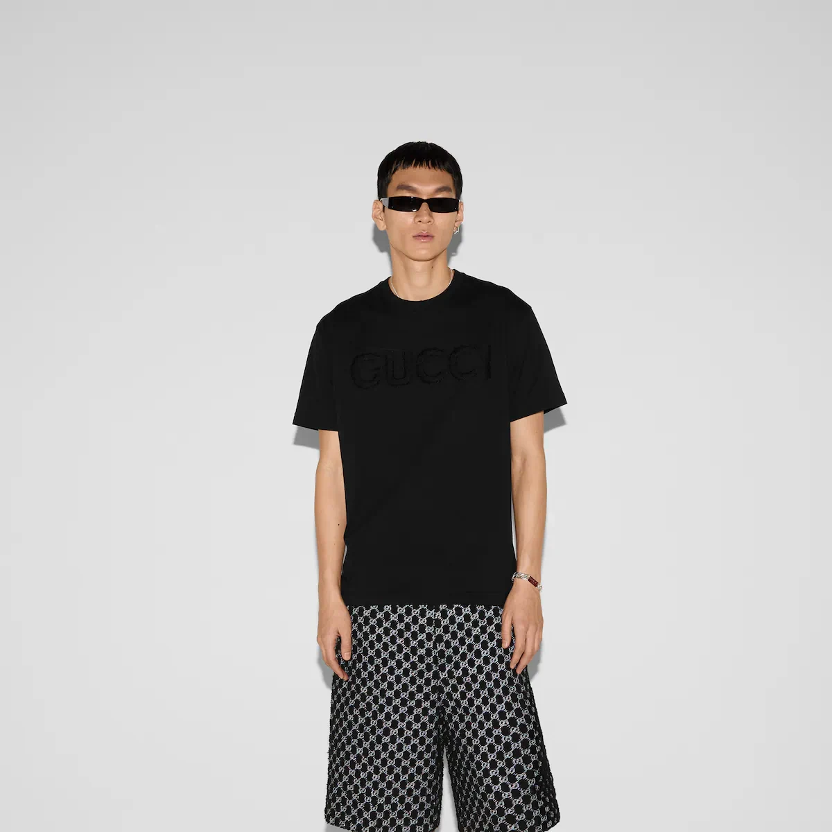 【预售】 古驰 25春夏 男士 短袖T恤 刺绣针织棉T恤 796395 XJG5E 1043 商品