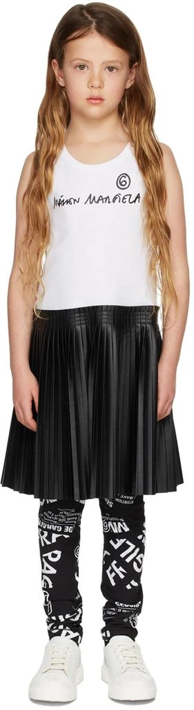 商品MAISON MARGIELA|Kids White & Black Faux-Leather Logo Dress,价格¥735,第2张图片详细描述