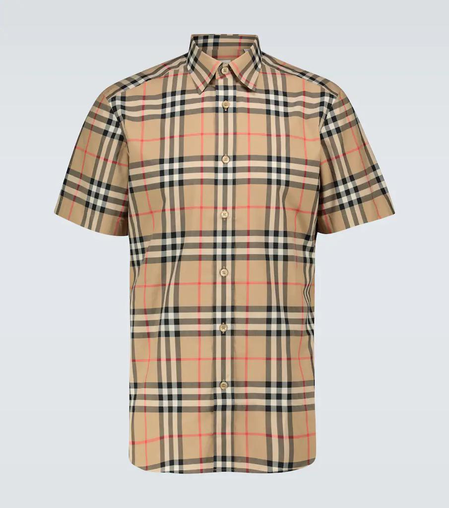 商品Burberry|Caxton格纹短袖衬衫,价格¥4216,第1张图片