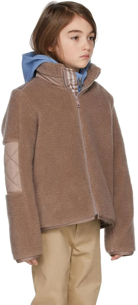 商品Burberry|Kids Taupe Fleece Monogram Quilted Panel Jacket,价格¥1811,第3张图片详细描述