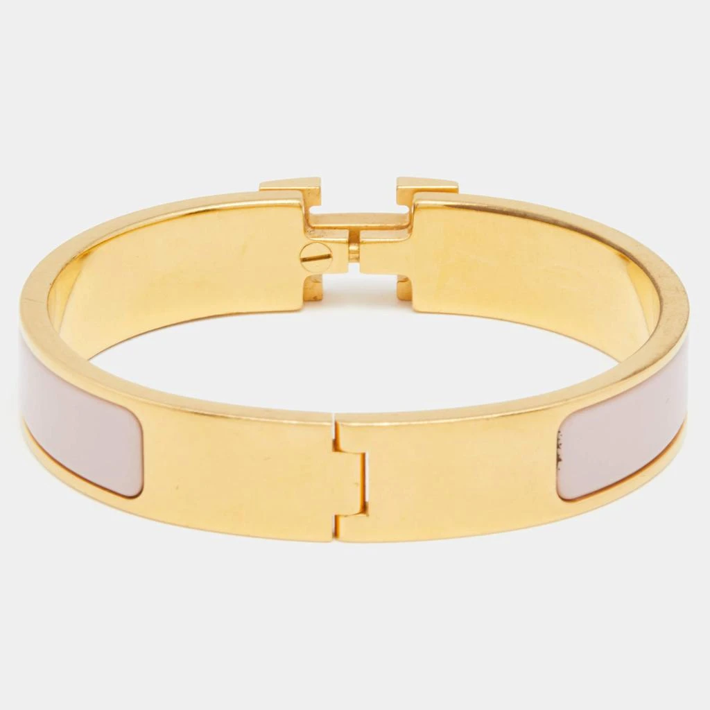 商品[二手商品] Hermes|Hermes Clic H Nude Pink Enamel Gold Plated Narrow Bracelet PM,价格¥3866,第5张图片详细描述