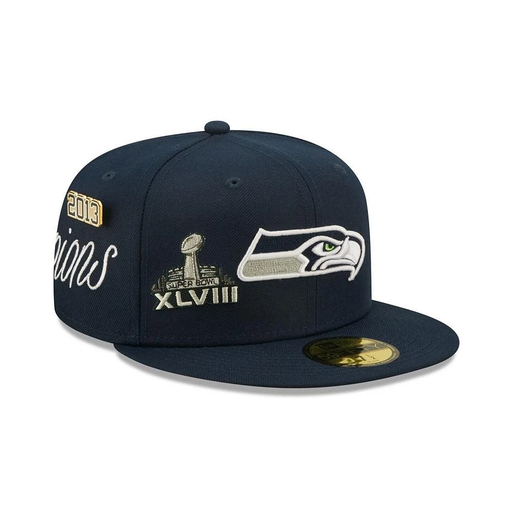 商品New Era|Men's College Navy Seattle Seahawks Historic Champs 59FIFTY Fitted Hat,价格¥447,第1张图片