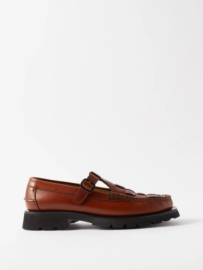 商品Hereu|Soller buckled woven-leather loafers,价格¥3157,第1张图片