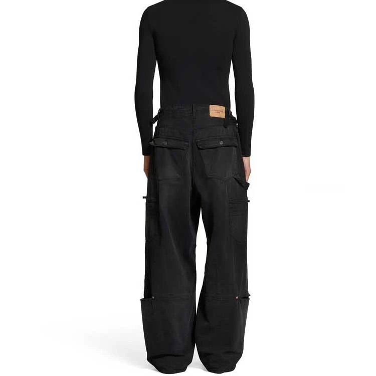商品[国内直发] Balenciaga|巴黎世家 Logo贴标休闲阔腿牛仔裤 宽松版型 男款 黑色,价格¥18486,第5张图片详细描述