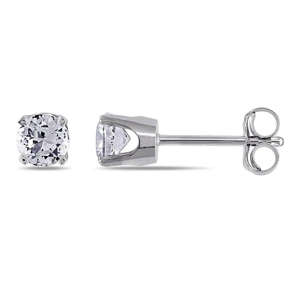 商品Mimi & Max|Created White Sapphire Stud Earrings in 10k White Gold,价格¥394,第1张图片