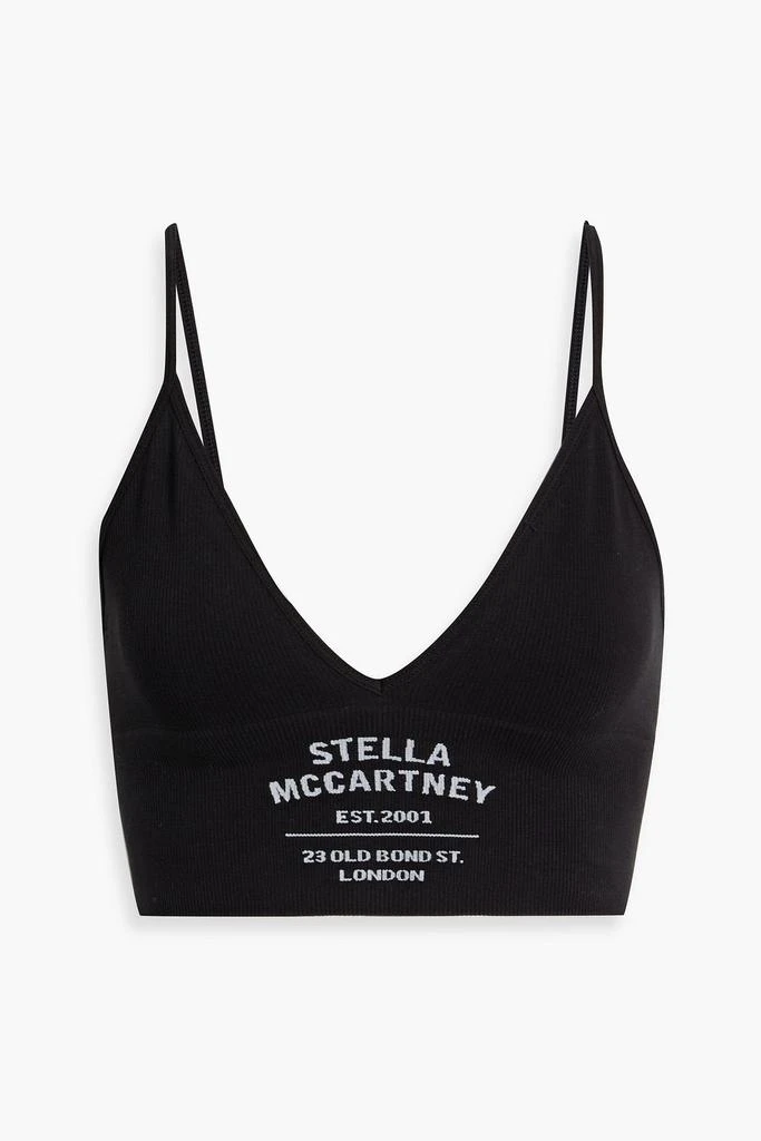 商品Stella McCartney|Printed ribbed jersey cotton-blend sports bra,价格¥331,第1张图片