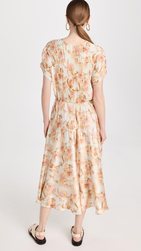 商品Vince|Floral Crushed 盖袖 V 领连衣裙,价格¥2228,第2张图片详细描述