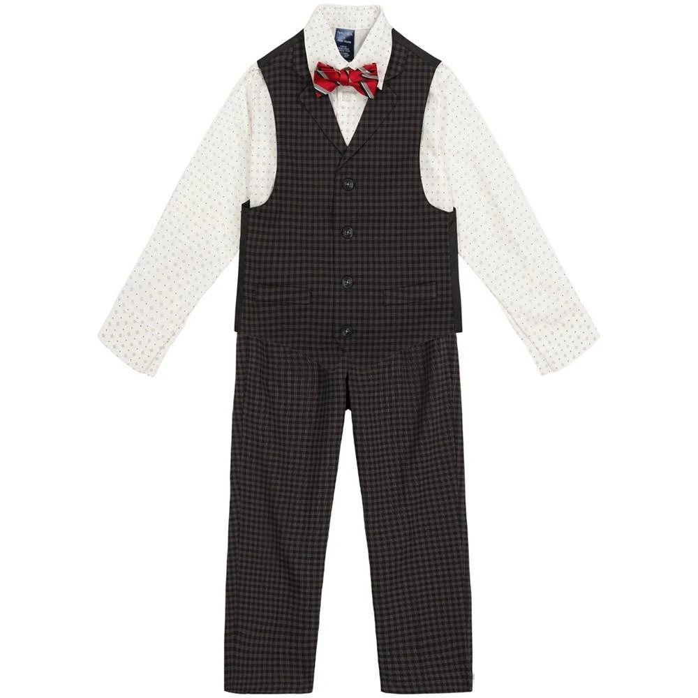 商品Nautica|Little Boys Pin Dot Check Vest Set, 4 Piece,价格¥199,第1张图片