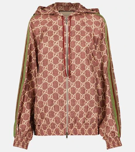 商品Gucci|GG Supreme printed silk twill hoodie,价格¥15479,第1张图片