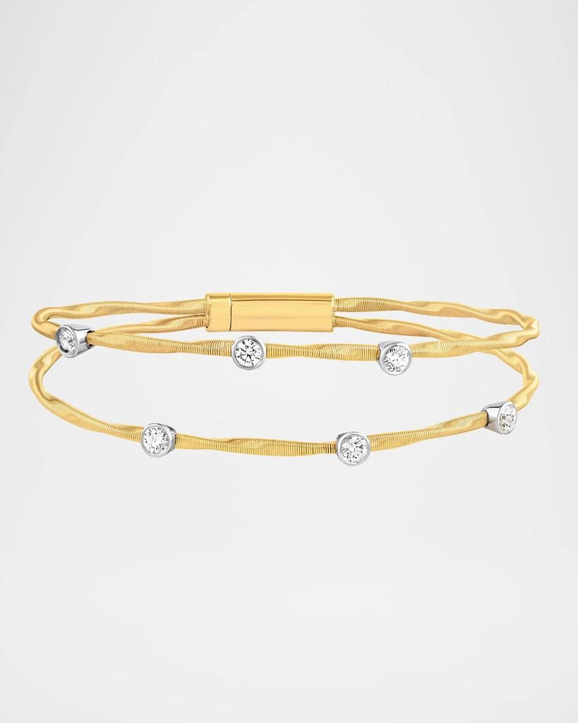 商品Cassidy Diamonds|Twisted Wire Two-Row 6-Stone Diamond Bangle in 18K Gold,价格¥35133,第1张图片