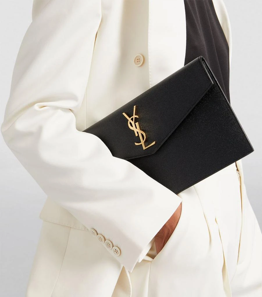 商品Yves Saint Laurent|Leather Uptown Clutch Bag,价格¥4947,第2张图片详细描述