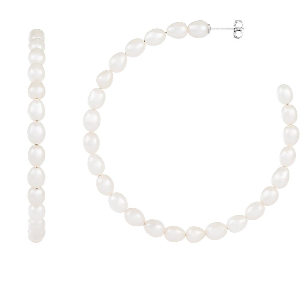 商品Splendid Pearls|Large Pearl Hoop Earrings,价格¥602,第1张图片