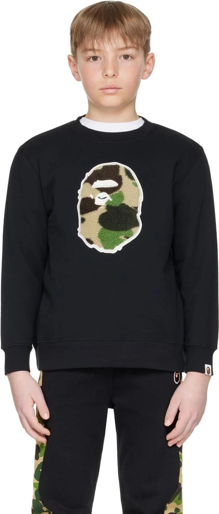 商品Bape|Kids Black ABC Camo Boa Patch Crewneck Sweatshirt,价格¥1551,第1张图片