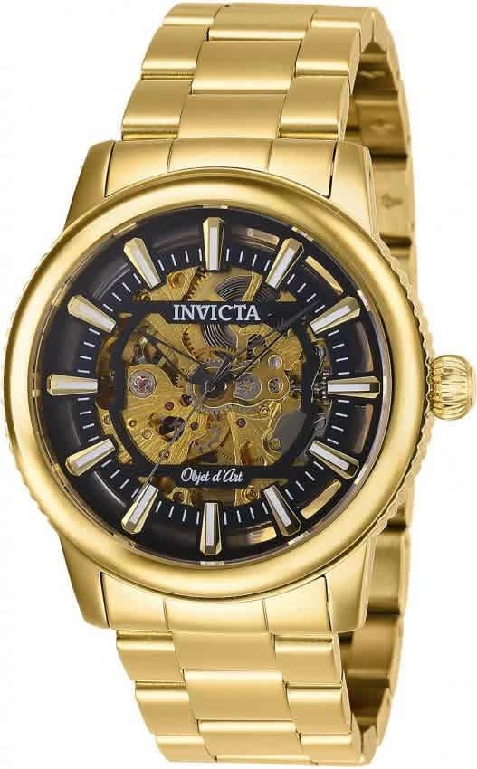 商品Invicta|Invicta Objet D Art Automatic Black Dial Mens Watch 27587,价格¥558,第1张图片