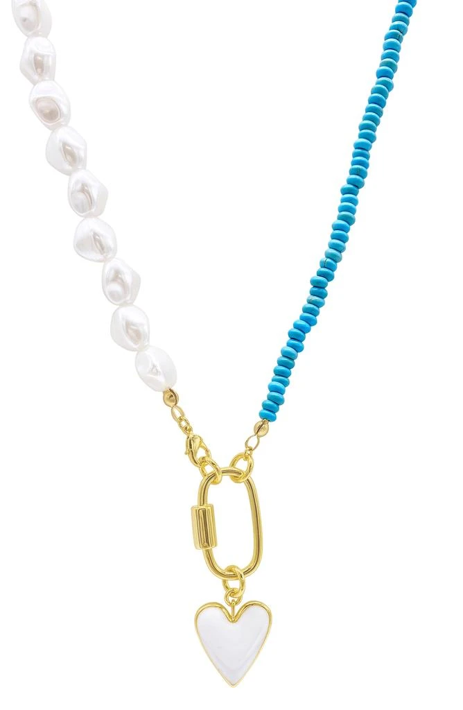 商品ADORNIA|Turquoise & Freshwater Pearl Necklace,价格¥171,第2张图片详细描述