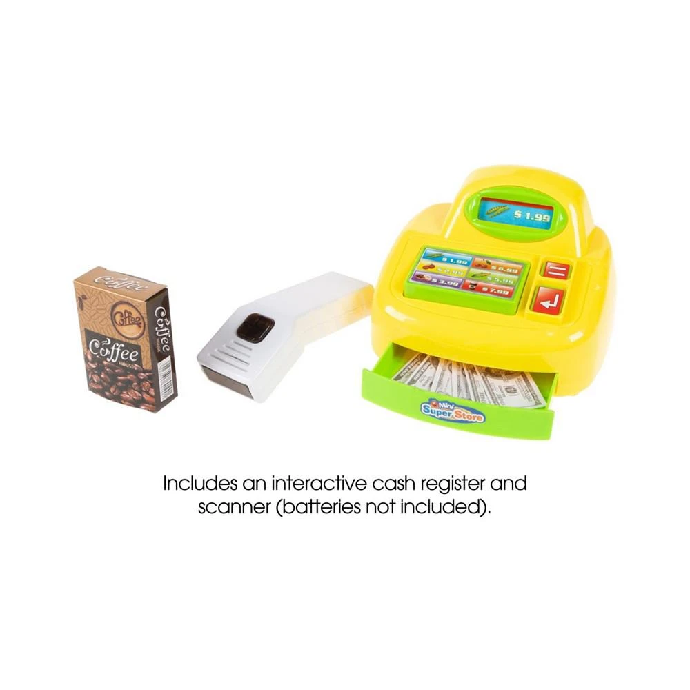 商品Trademark Global|Hey Play Kids Grocery Store Selling Stand - Supermarket Playset With Toy Cash Register, Scanner, Play Money, Shopping Basket And Food, 28 Pieces,价格¥618,第5张图片详细描述