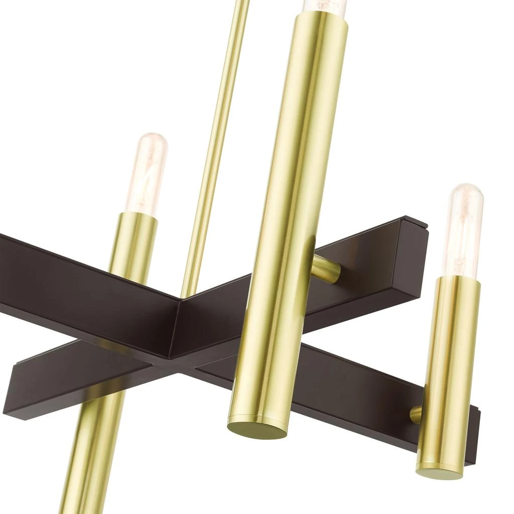商品Livex Lighting|Four Light Satin Brass Chandelier,价格¥2394,第5张图片详细描述