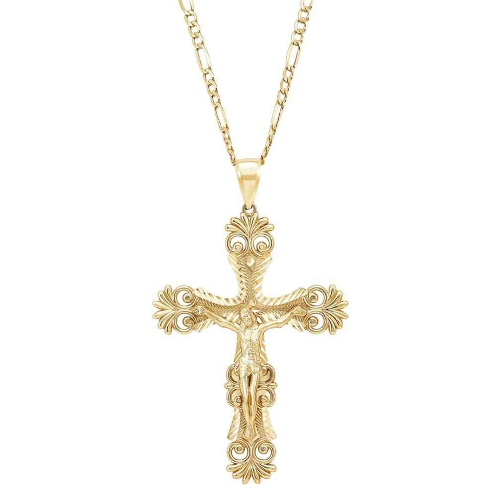 商品Macy's|Men's Ornately-Finished Crucifix 22" Pendant Necklace in 10k Gold,价格¥17824,第1张图片