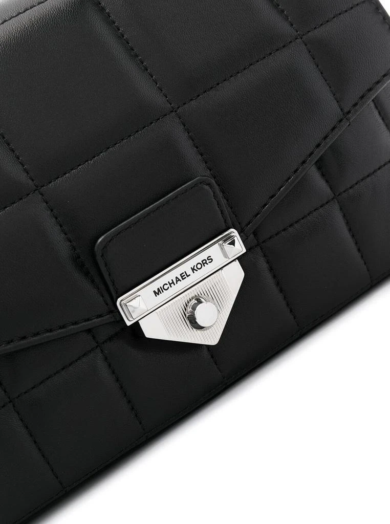 商品Michael Kors|Soho Black Quilted Leather Shoulder Bag with Silver Details Woman,价格¥2307,第3张图片详细描述