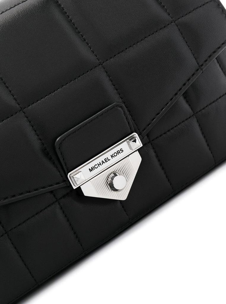 商品Michael Kors|Soho Black Quilted Leather Shoulder Bag with Silver Details Woman,价格¥2808,第5张图片详细描述