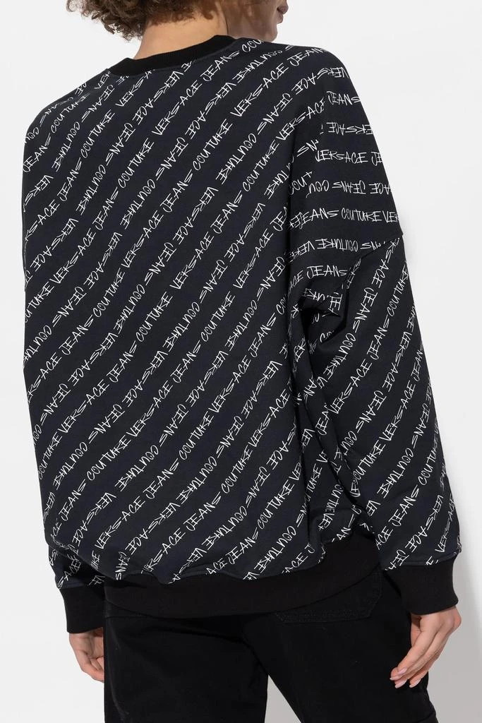 商品Versace|Versace Jeans Couture Allover Logo Printed Cropped Sweatshirt,价格¥1484,第3张图片详细描述