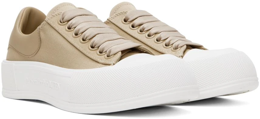 商品Alexander McQueen|Beige Deck Plimsoll Sneakers,价格¥1306,第4张图片详细描述