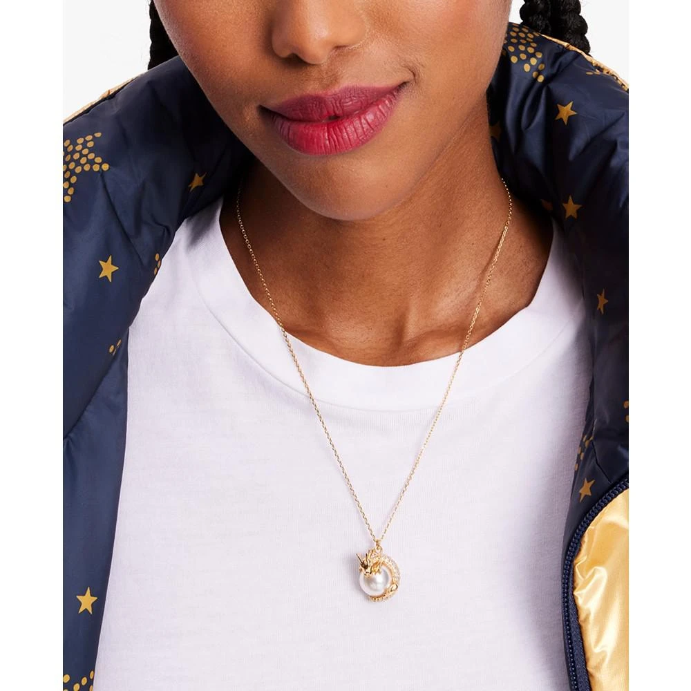 商品Kate Spade|Gold-Tone Pavé & Imitation Pearl Dragon Pendant Necklace, 16" + 3" extender,价格¥719,第3张图片详细描述