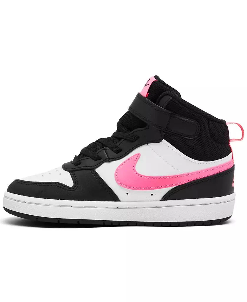 商品NIKE|Little Girls Court Borough Mid 2 Adjustable Strap Closure Casual Sneakers from Finish Line,价格¥422,第3张图片详细描述