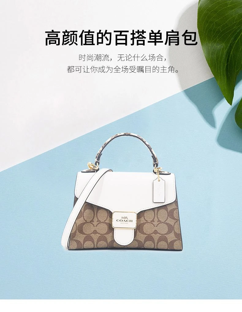 商品Coach|美国直邮COACH蔻驰斜挎包女士新款帆布PEPPER手提单肩包C1325,价格¥3040,第1张图片详细描述