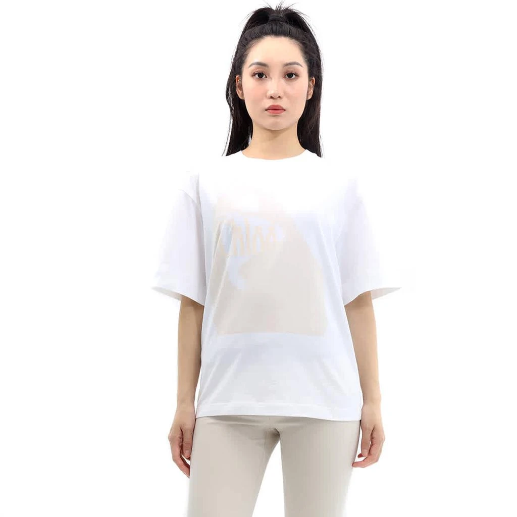 商品Chloé|Chloe White Logo Print T-shirt, Size Medium,价格¥559,第1张图片