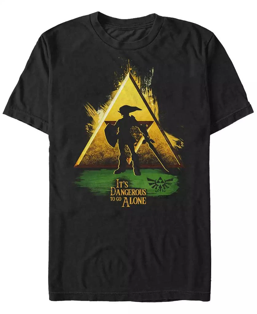 商品Nintendo|Nintendo Men's Legend of Zelda It's Dangerous Triforce Logo Short Sleeve T-Shirt,价格¥187,第1张图片